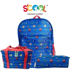 SCOOL - Mochila Niño Set 3 Piezas Sonic