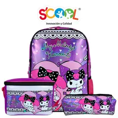 SCOOL - Mochila Niña Set 3 Piezas My Melody y Kuromi