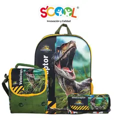 SCOOL - Mochila Niño Set 3 Piezas Jurassic World
