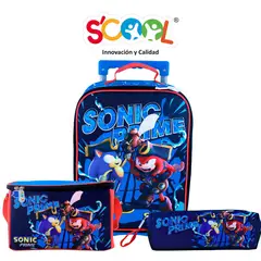 SCOOL - Maleta Niño Set 3 Piezas Sonic