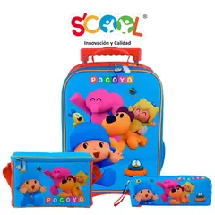 SCOOL - Maleta Niño Set 3 Piezas Pocoyo