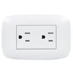 BTICINO - Tomacorriente Doble Americano P/T Domino Sencia Blanco