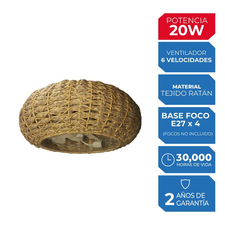 Ventilador Lámpara Ratan