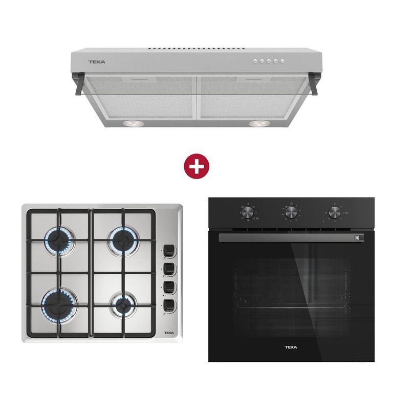 Combo Cocina Empotrable HLX640 + Campana Extractora CX62120 + Horno Multifuncional HSB6150