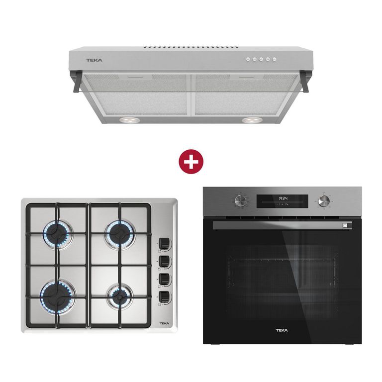 Combo Cocina Empotrable HLX640 + Campana Extractora CX62120 + Horno Eléctrico HSB6350