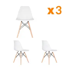BONNO - Set x3 Silla Eames Blanco