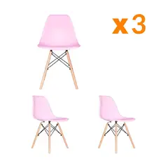 BONNO - Set x3 Silla Eames Rosado