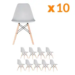 BONNO - Set x10 Silla Eames Gris