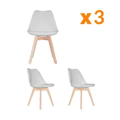 BONNO - Set x3 Silla Ema Gris