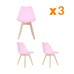 BONNO - Set x3 Silla Ema Rosado