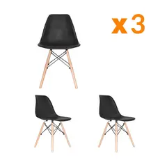 BONNO - Set x3 Silla Eames Negro