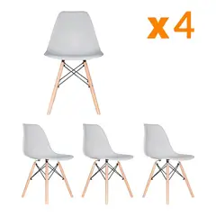 BONNO - Set x4 Silla Eames Gris