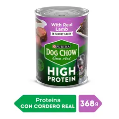 DOG CHOW - Alimento Húmedo Perro High Protein Cordero 368 gr