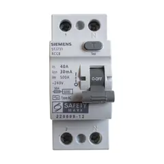 undefined - Interruptor Diferencial SIEMENS 2x63A 30mA Tipo AC Test IEC61008