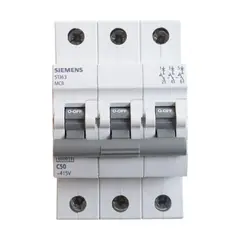 SIEMENS - Interruptor Termomagnetico 3x50A 10Ka 220V CurvaC IEC60898
