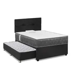 FORLI - Cama Divan 1.5 Plazas Americana Acqua + Almohada