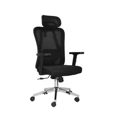 BONNO - Silla de Oficina Giratoria con Cabecero Fronx Negro