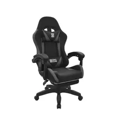 BONNO - Silla Gamer Play con Reposapies Negro Gris