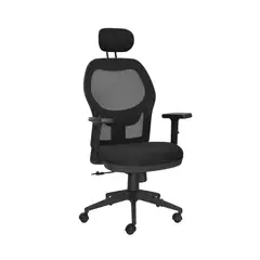 BONNO - Silla de Oficina Giratoria con Cabecero Dakota Negro