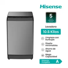 Hisense - Lavadora Carga Superior 10.5 kg WT3K1131UT