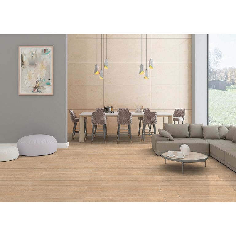 Gres Porcelánico Maderado Fresno Beige 19.5 x 120 1.44 m2