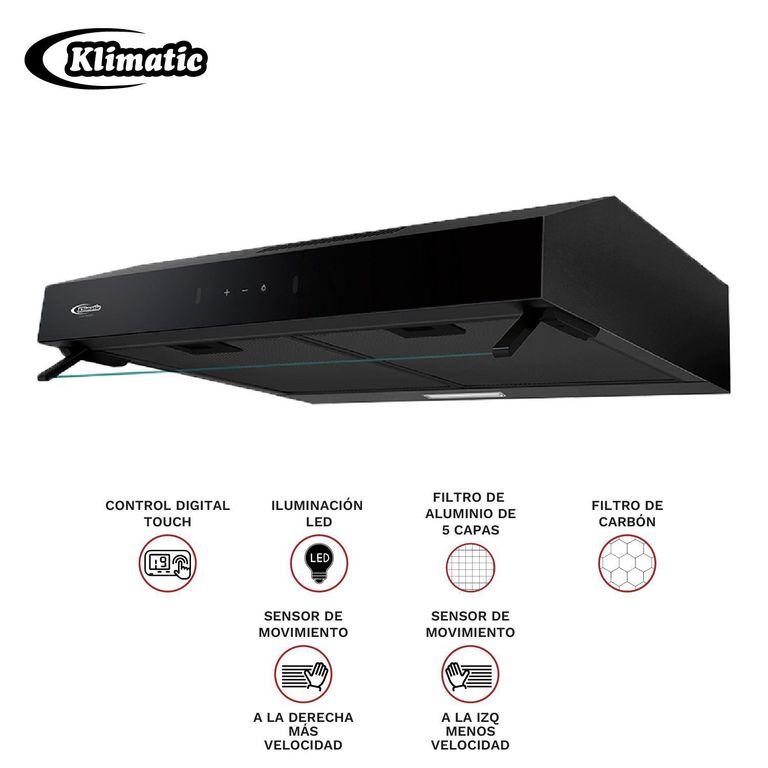 Campana Extractora Convencional 60CM Utrecht Negro