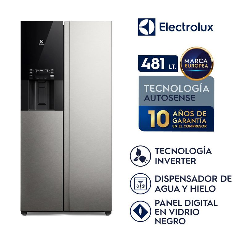 Refrigeradora Side by Side 481L AutoSense con Dispensador Gris ERS48F2P4DS