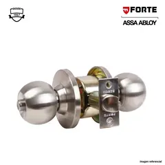FORTE - Cerradura de dormitorio Pomo Plateado