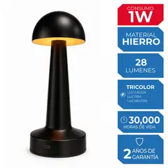 ILUMA - Lámpara de Mesa Seta Negro