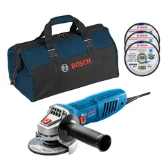 Bosch - Amoladora GWS 770 770W 12000rpm M14 + 3 Discos de corte Stainless Steel & Metal 115mm + Bolso