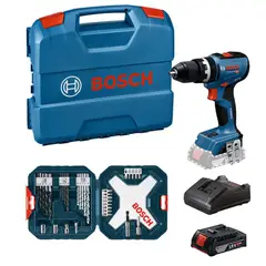 Bosch - Taladro Percutor 18V-65 + Set 34pzs + Batería + Cargador
