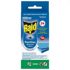 RAID - Pastilla Pastilla Insectos Voladores + 24 Repuestos 38 gr