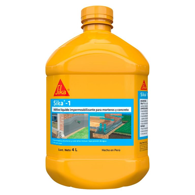 Impermeabilizante Líquido para Mortero y Concreto Sika-1 4L