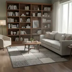 JUST HOME COLLECTION - Alfombra Rectangular Gris Express Cuadros 120x170cm