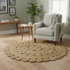 JUST HOME COLLECTION - Alfombra Redonda Natural Dotty