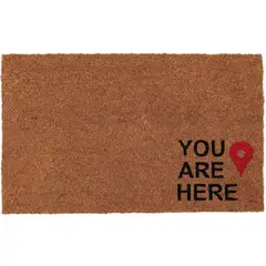 JUST HOME COLLECTION - Limpiapies Rectangular You Are Here Natural 45x75cm