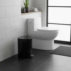 JUST HOME COLLECTION - Papelera Cilíndrica con Pedal Negra 5L