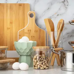 JUST HOME COLLECTION - Frasco de Vidrio Borosilicatado Tapa de Bambú 1.4l