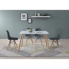 JUST HOME COLLECTION - Juego de Comedor mesa rectangular 4 Sillas Eames