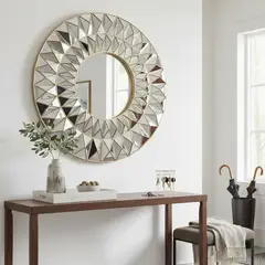 JUST HOME COLLECTION - Espejo Decorativo Redondo Cromo Bisel 61cm