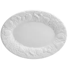 JUST HOME COLLECTION - Plato Ovalado con Relieve Blanco