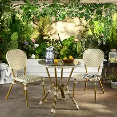 JUST HOME COLLECTION - Juego de Balcón mesa Paris + 2 sillas Terraza Balcón Paris