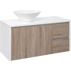 SENSI DACQUA - Mueble de Baño Vanitorio Lagoa Blanco/Wengue 100x46x50cm