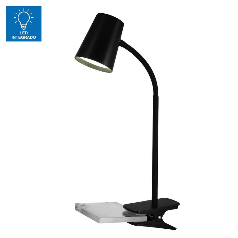 Lámpara de Escritorio Led Pinza Kiss Negro