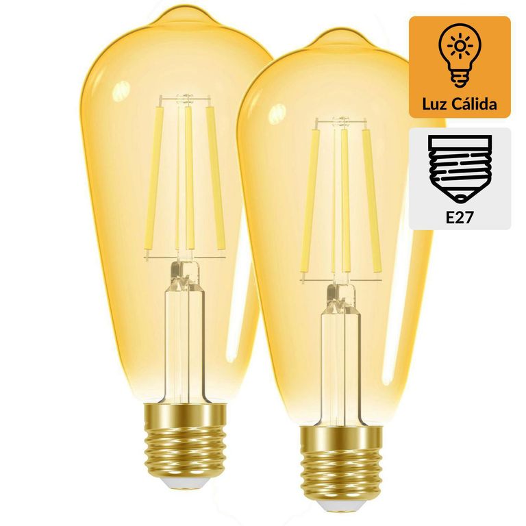 Pack 2 Focos LED ST64 E27