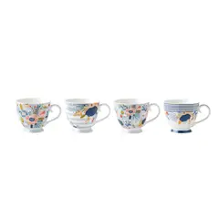 JUST HOME COLLECTION - Taza Flores Celeste Surtido