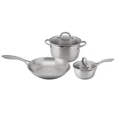 JUST HOME COLLECTION - Juego de Ollas Acero Inoxidable 5 Piezas