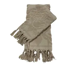 JUST HOME COLLECTION - Setx2 Toallas de Baño de Mano y de Cuerpo de Algodón Beige