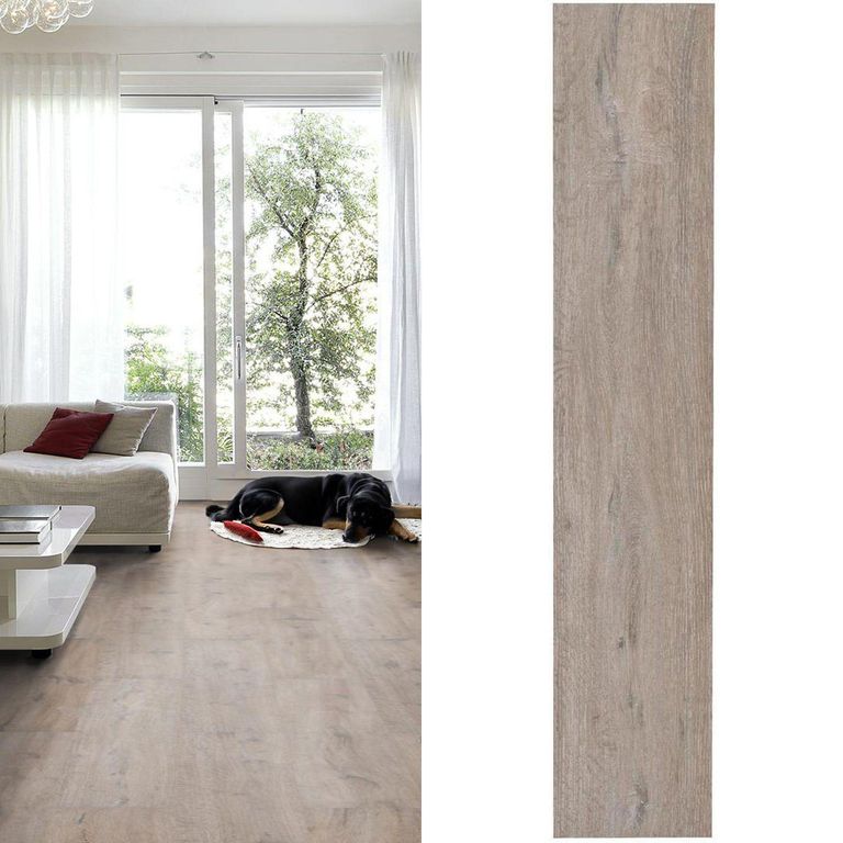 Piso Laminado Oak Mate Gris AC4 8mm 19.4x128.6cm 1.99m2