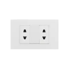 HALUX - Tomacorriente Doble Polaris Blanco